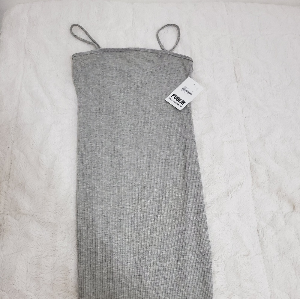 Heather Grey Bodycon Square Neck Dress